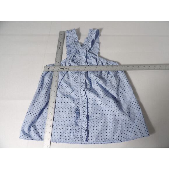 Waverly Grey Tank Top Small Ruffle Blue Grid Plaid Polka Dot Cottage Core - Picture 7 of 11